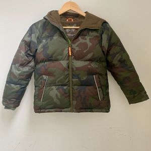 J. Crew Boys Camouflage Down Puffer Jacket Size 8